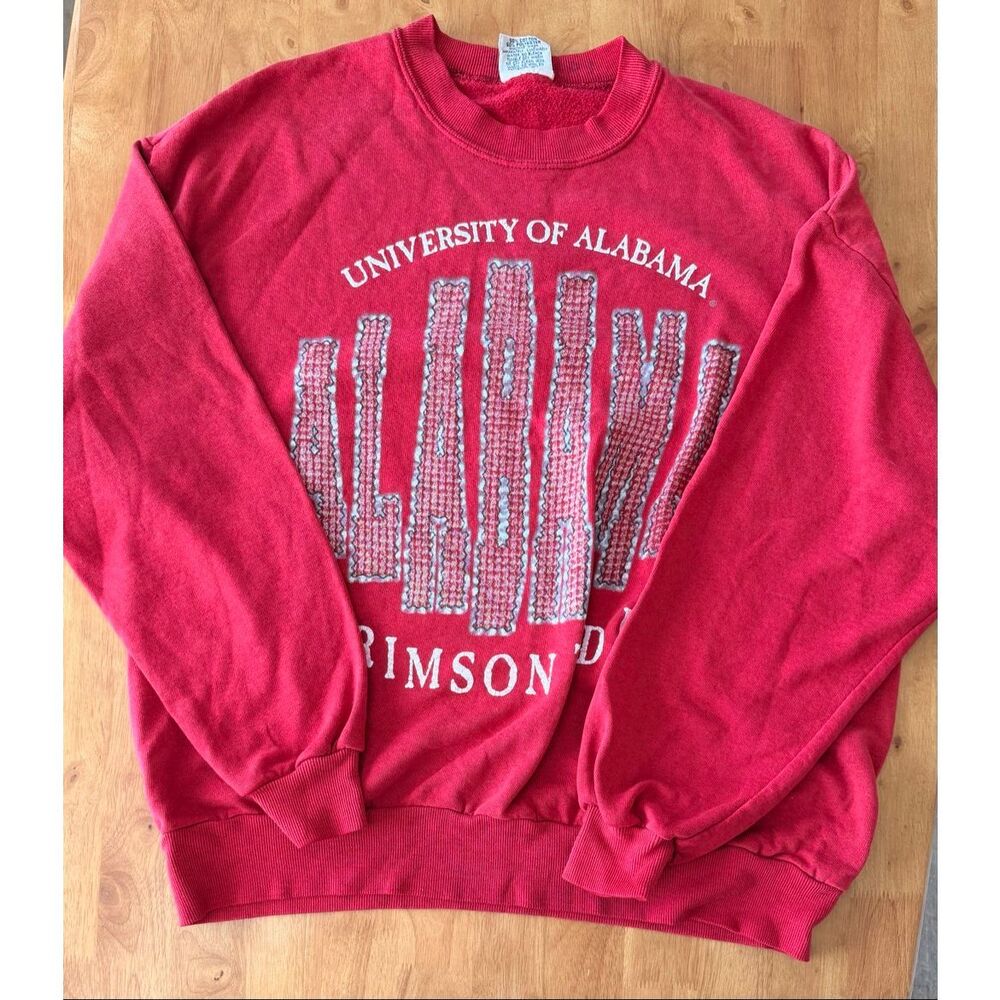 Vintage Alabama Crimson Tide‎ Football Crewneck Sweatshirt Mens XL Red Oak